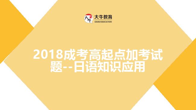 2018成考高起點(diǎn)加考試題--日語(yǔ)知識(shí)應(yīng)用