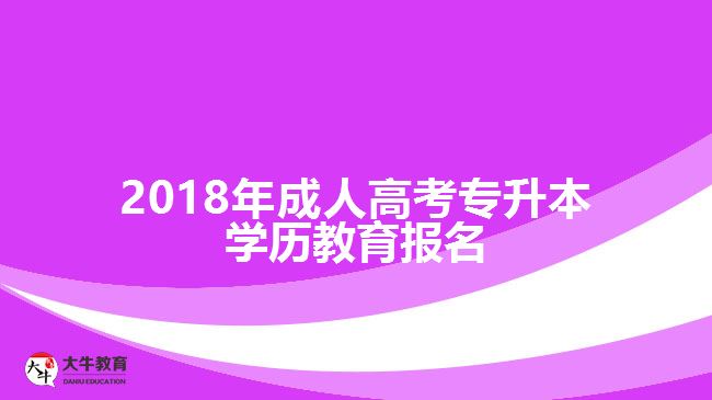 2018年成人高考專升本學(xué)歷教育報(bào)名