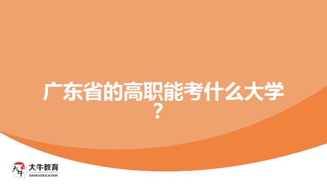 廣東省的高職能考什么大學(xué)？