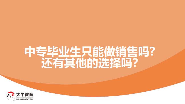 中專畢業(yè)生只能做銷售嗎？還有其他的選擇嗎？