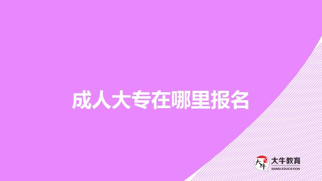 成人大專(zhuān)在哪里報(bào)名