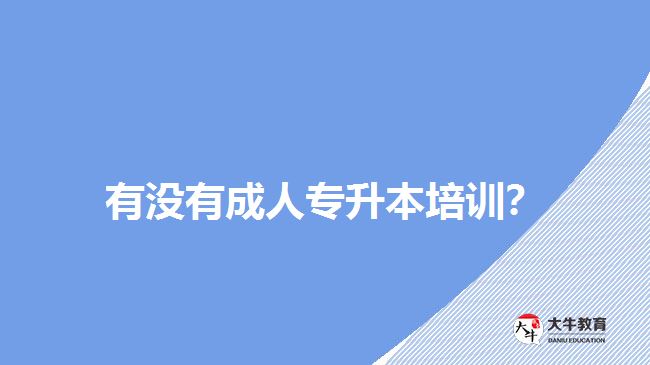 有沒有成人專升本培訓(xùn)？