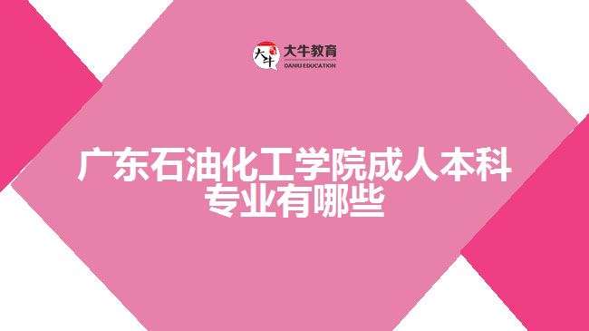 廣東石油化工學(xué)院成人本科專業(yè)有哪些