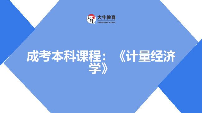 成考本科課程計量經(jīng)濟學(xué)