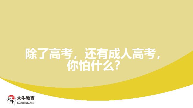 除了高考，還有成人高考，你怕什么？