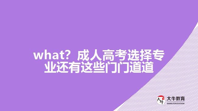 what？成人高考選擇專業(yè)還有這些門門道道