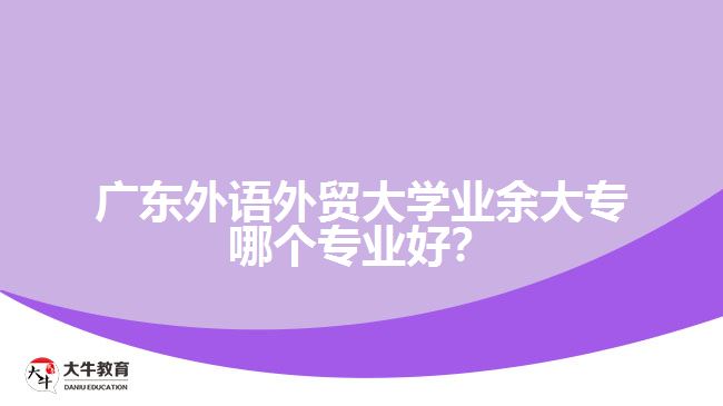 廣東外語外貿大學業(yè)余大專哪個專業(yè)好？