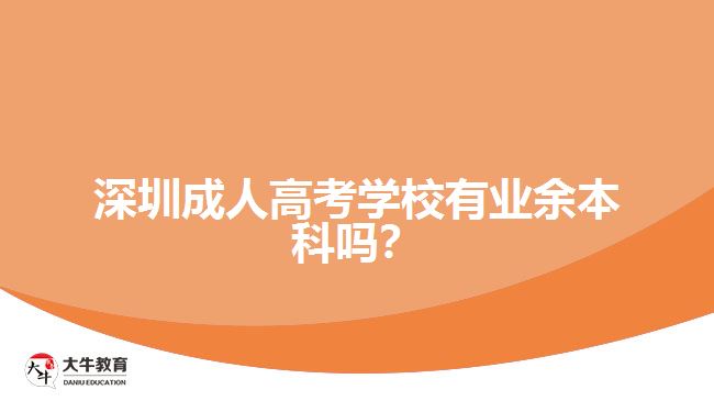 深圳成人高考學(xué)校有業(yè)余本科嗎？