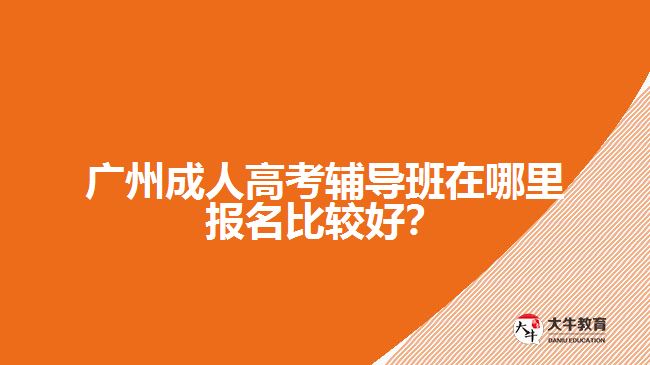 廣州成人高考輔導(dǎo)班在哪里報(bào)名比較好？