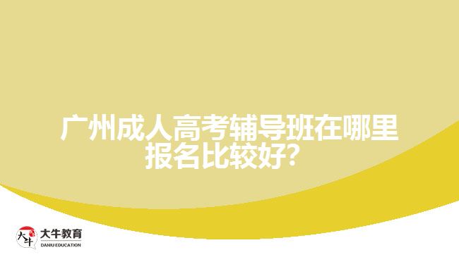 廣州成人高考輔導(dǎo)班在哪里報名比較好？