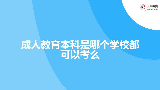 成人教育本科是哪個學校都可以考么