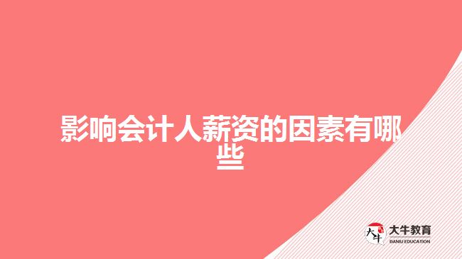 影響會(huì)計(jì)人薪資的因素有哪些