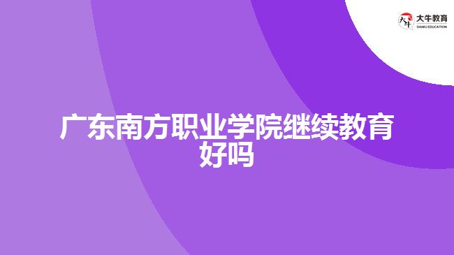 廣東南方職業(yè)學(xué)院繼續(xù)教育好嗎