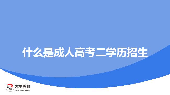 什么是成人高考二學(xué)歷招生？