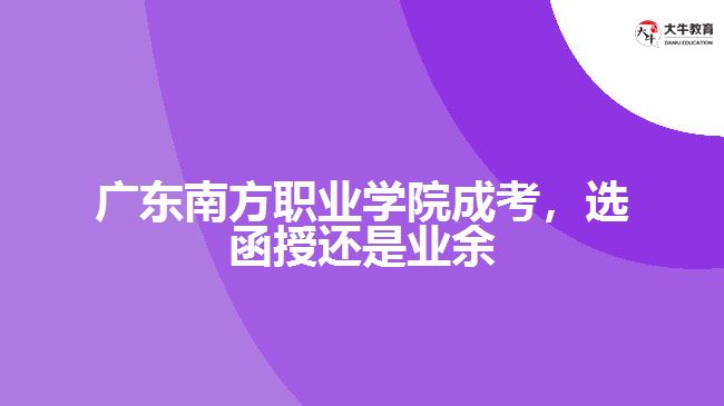 廣東南方職業(yè)學(xué)院成考，選函授還是業(yè)余