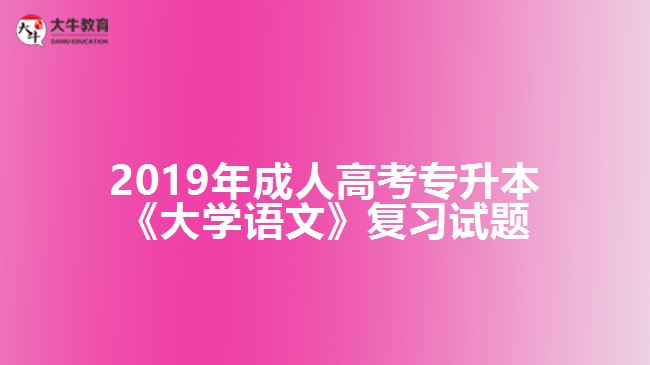 2019年成人高考專升本《大學(xué)語文》復(fù)習(xí)試題