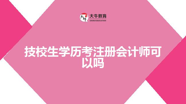 技校生學(xué)歷考注冊會計師可以嗎