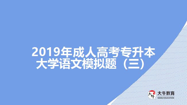 2019年成人高考專升本大學(xué)語文模擬題（三）