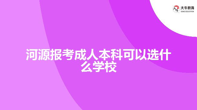 河源報(bào)考成人本科可以選什么學(xué)校