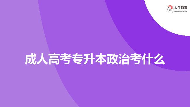 成人高考專升本政治考什么