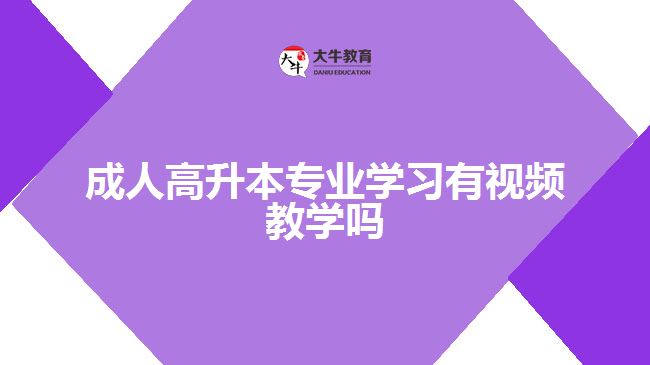 成人高升本專(zhuān)業(yè)學(xué)習(xí)有視頻教學(xué)嗎