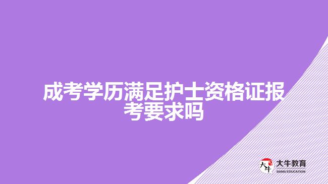 成考學(xué)歷滿足護(hù)士資格證報考要求嗎