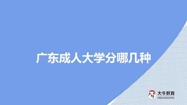 廣東成人大學(xué)分哪幾種