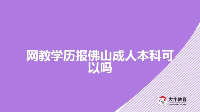 網教學歷報佛山成人本科可以嗎