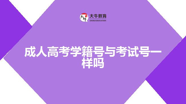 成人高考學(xué)籍號與考試號一樣嗎