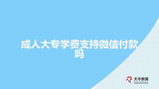 成人大專學(xué)費(fèi)支持微信付款嗎