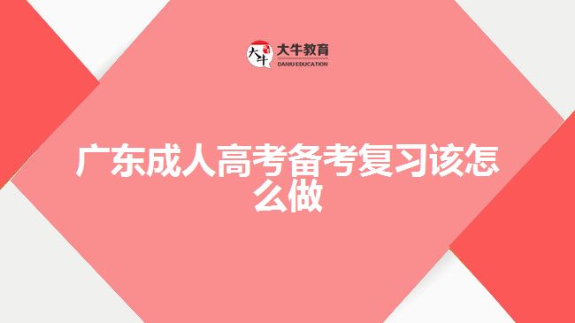 廣東成人高考備考復(fù)習(xí)該怎么做