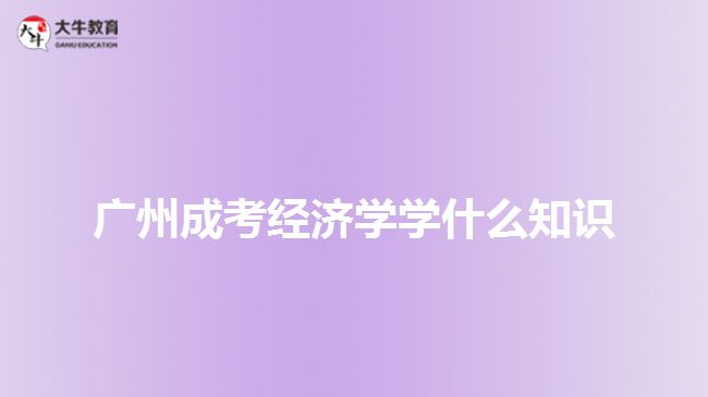 廣州成考經(jīng)濟(jì)學(xué)學(xué)什么知識(shí)