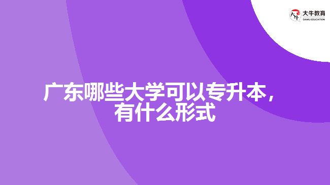 廣東哪些大學(xué)可以專升本，有什么形式