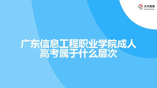 廣東信息工程職業(yè)學(xué)院成人高考屬于什么層次