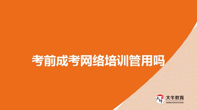 考前成考網絡培訓管用嗎