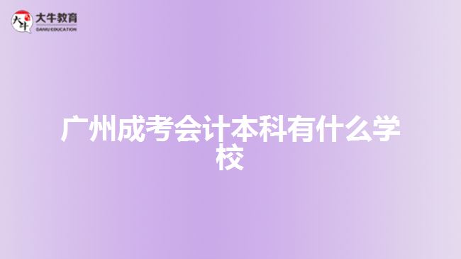 廣州成考會計本科有什么學(xué)校