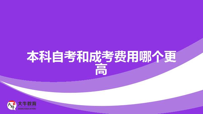 本科自考和成考費用哪個更高