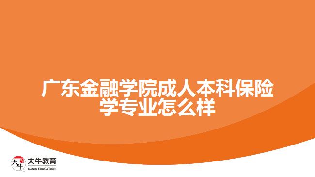 廣東金融學院成人本科保險學專業(yè)怎么樣