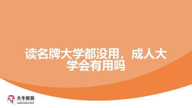 讀名牌大學(xué)都沒(méi)用，成人大學(xué)會(huì)有用嗎