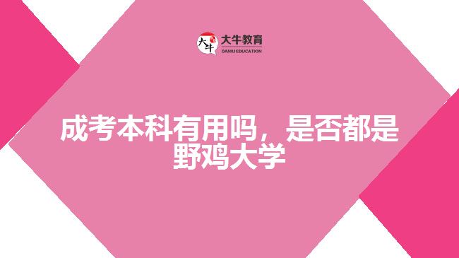 成考本科有用嗎，是否都是野雞大學(xué)