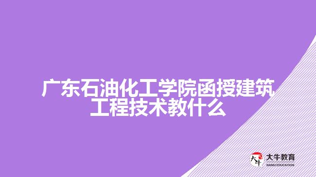 廣東石油化工學院函授建筑工程技術教什么