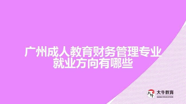 廣州成人教育財務(wù)管理專業(yè)就業(yè)方向有哪些