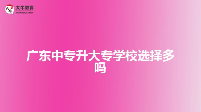 廣東中專升大專學校選擇多嗎