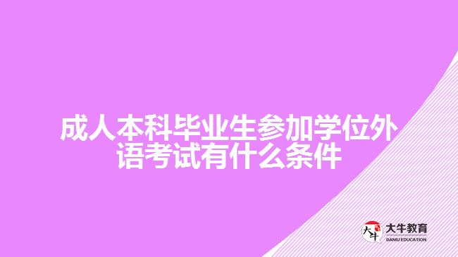 成人本科畢業(yè)生參加學(xué)位外語考試有什么條件