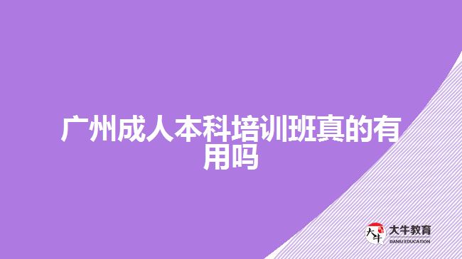 廣州成人本科培訓(xùn)班真的有用嗎