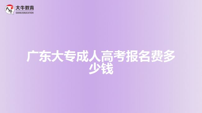 廣東大專成人高考報(bào)名費(fèi)多少錢