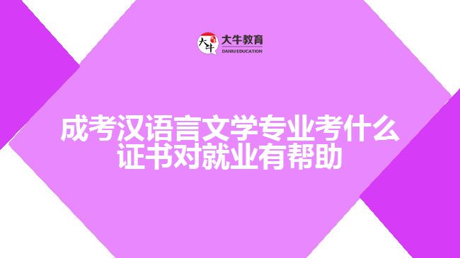 成考漢語言文學專業(yè)考什么證書對就業(yè)有幫助