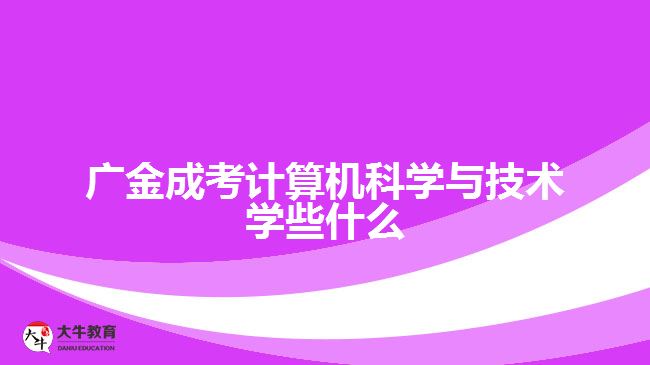 廣金成考計算機科學與技術學些什么