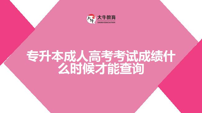 專升本成人高考考試成績(jī)什么時(shí)候才能查詢