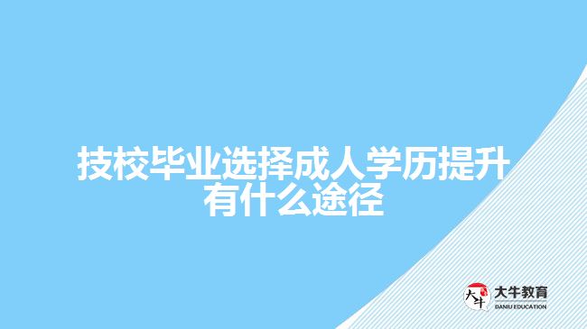 技校畢業(yè)選擇成人學(xué)歷提升有什么途徑